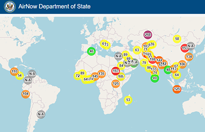 DOS World Air Quality Map