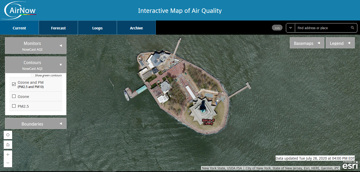 Custom AirNow Default Map